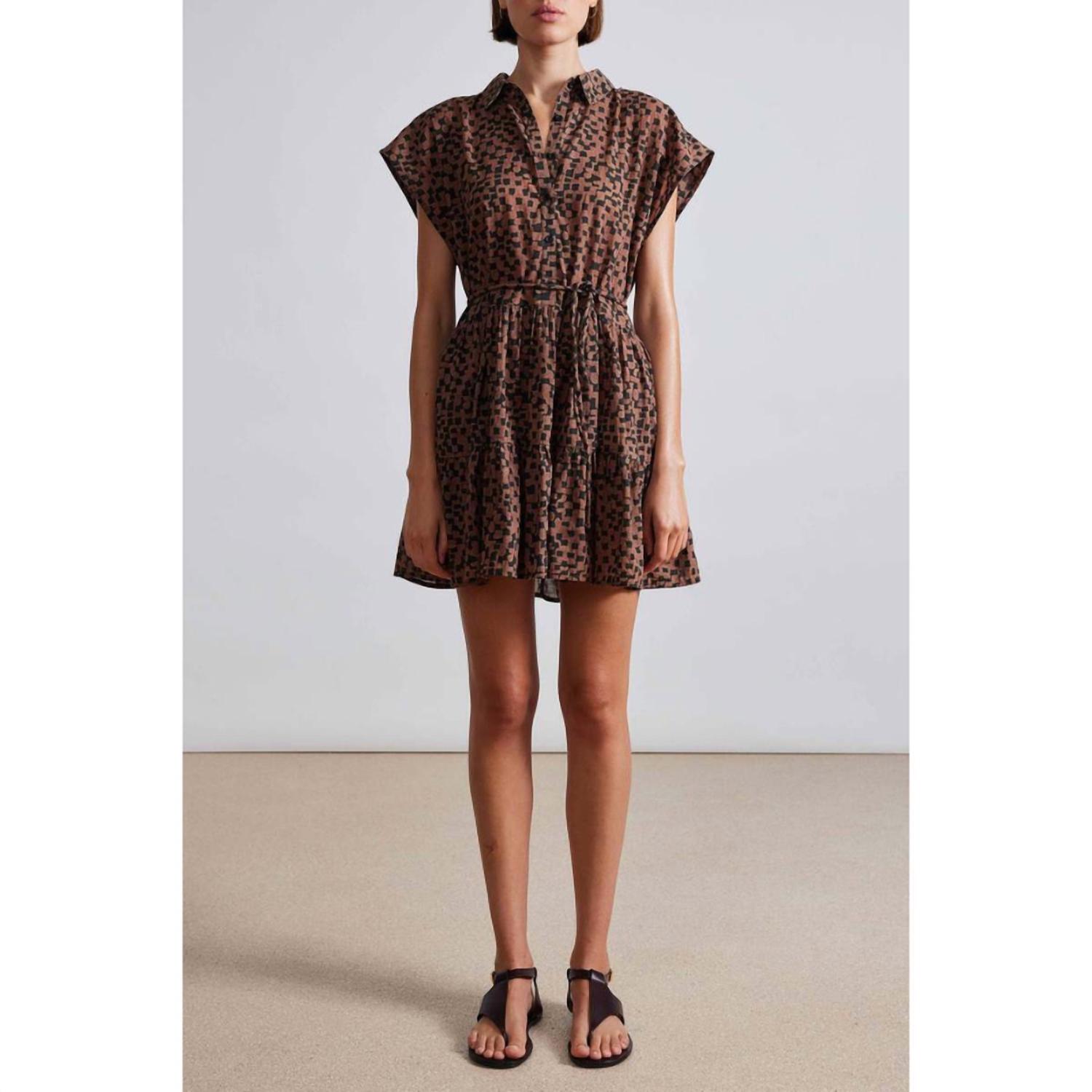 New Apiece Apart Anita Mini Dress In Brown